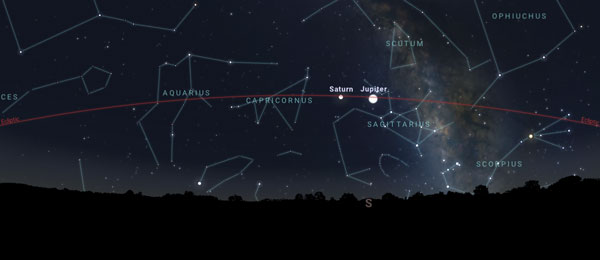 The night sky as observed in late summer 2020