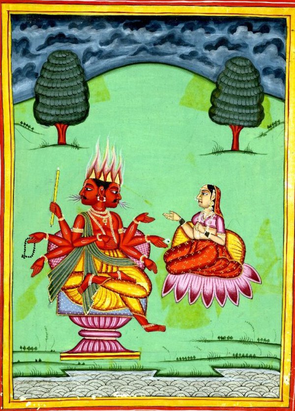 Agni and Svāhā Unknown author, Public domain, via Wikimedia Commons.